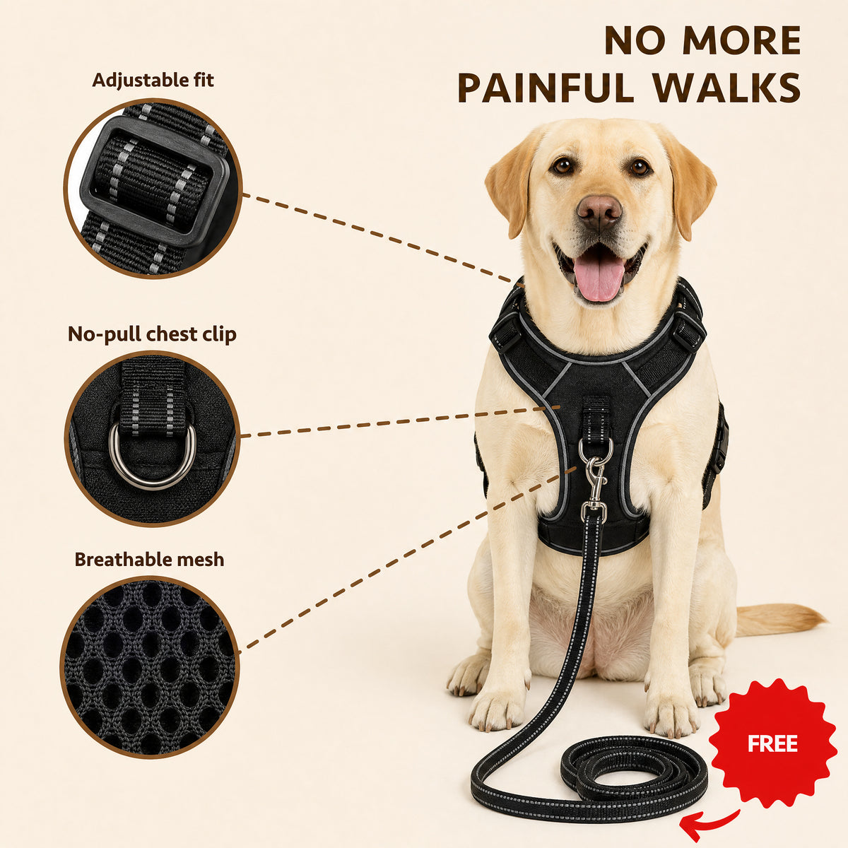 PLATTYPAWS NO-PULL HARNESS